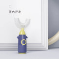 儿童u型牙刷手动宝宝1-2-3-6岁以上小孩刷牙神器硅胶U形牙刷3759 大号牙刷【6-12岁】 蓝色