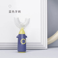 儿童u型牙刷手动宝宝1-2-3-6岁以上小孩刷牙神器硅胶U形牙刷3759 大号U型牙刷+同款替换刷头*2个 蓝色