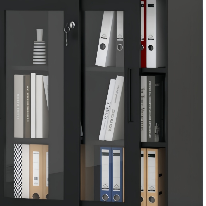 攸形玻璃门矮柜1090*900*400mm台高清大图