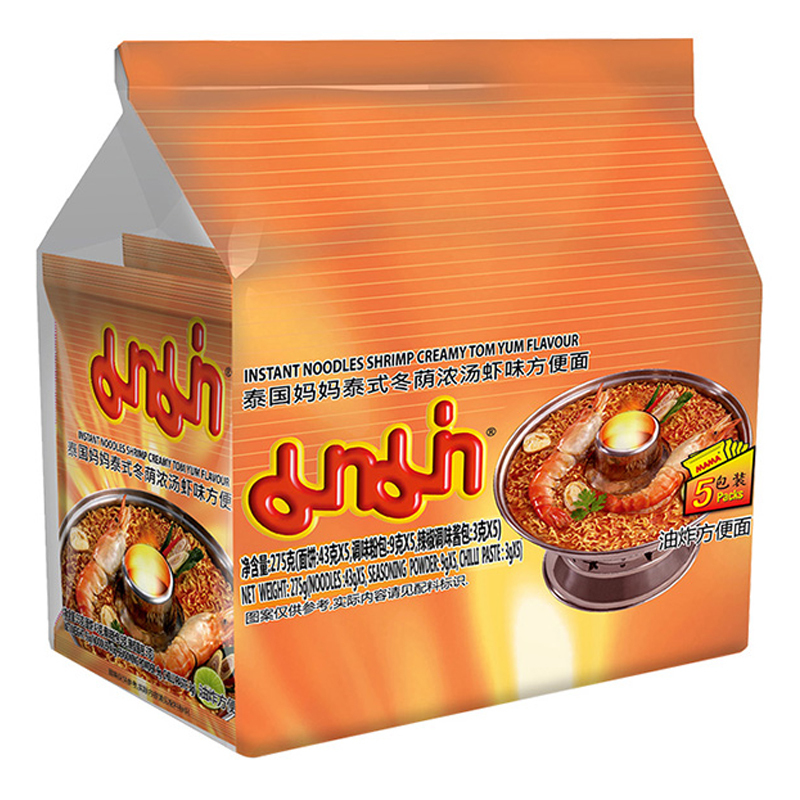 泰国妈妈(MAMA)泰式冬荫浓汤虾味方便面(五连包)275g 泰国原装进口