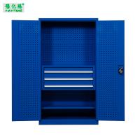豫亿腾 对双开三抽多功能重型工具柜 车间用双开门储物柜 加厚五金收纳箱抽屉式铁皮刀具柜子 可定制
