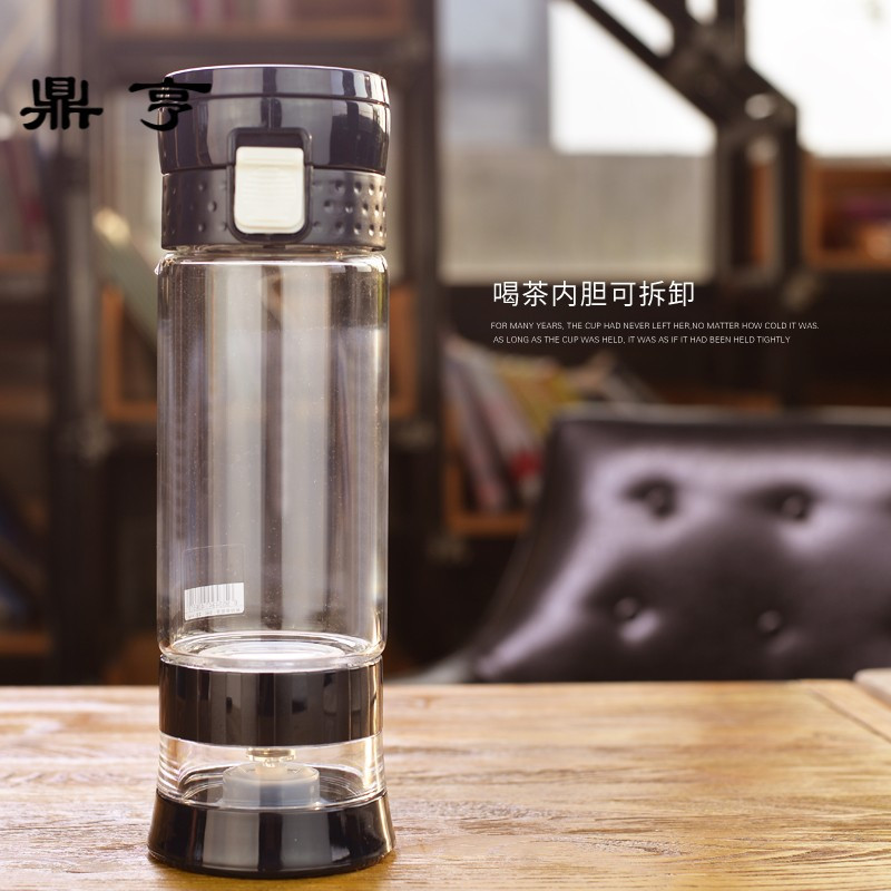 鼎亨茶水分离创意杯子过滤茶杯便携水杯男士随手杯透明耐热玻璃杯
