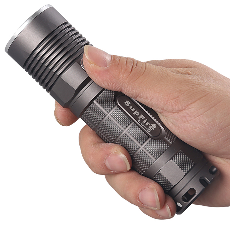 supfire L5-S T6双控开关USB直充电式LED强光户外防身手电筒 26650电池10W大功率