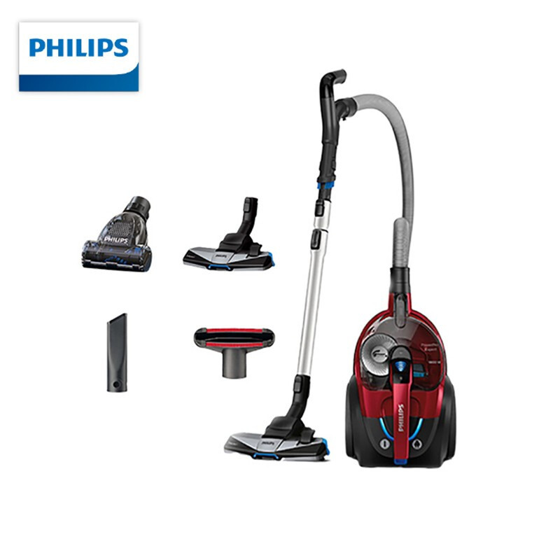 飞利浦(Philips) 吸尘器 家用遥控大功率地毯吸尘器 干式除螨 尘桶2L容量暗红色FC9735/81-高端新配置