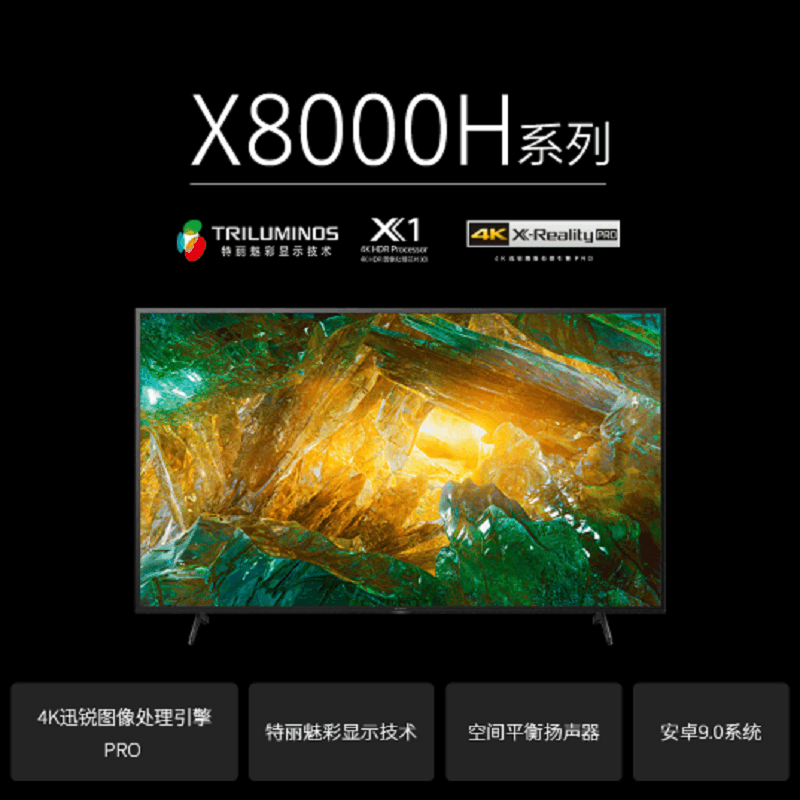 索尼(SONY)KD-65X8000H 65英寸4K超高清 HDR智能语音 安卓9.0液晶电视图片