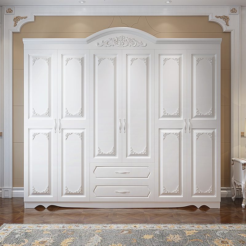 欧式衣柜六简约现代经济型木质卧室家具组装板式白色五大衣橱