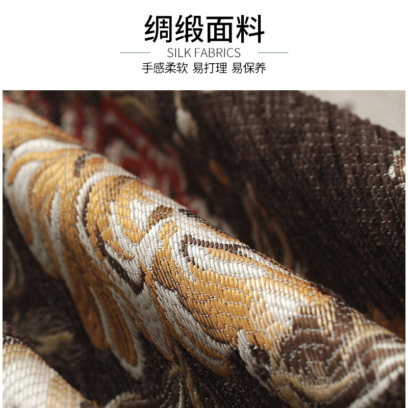 美帮汇欧式提花工艺沙发靠枕客厅飘窗家用抱枕绸缎面料腰枕含芯高清大图