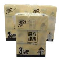 清风BR38LC1S原木纯品200抽大规格双层面巾纸 3提装(3包/提 200抽/包)