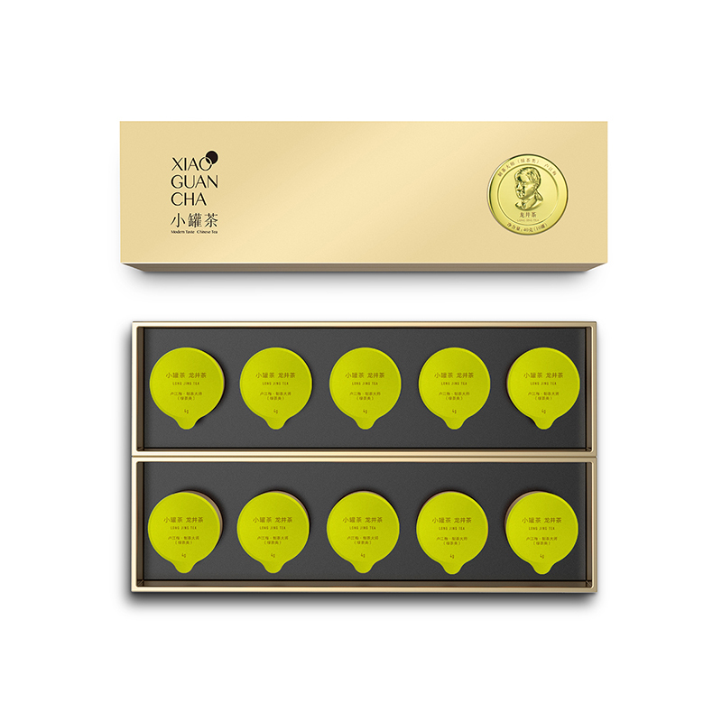 小罐茶特级龙井茶2021年新茶明前绿茶茶叶礼盒装40g