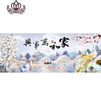 封后19粘新款5d钻石画满钻客厅家和万事兴贴钻十字绣发财鹿 [AB彩钻+异形钻]250*100cm[免费补钻-多30%钻