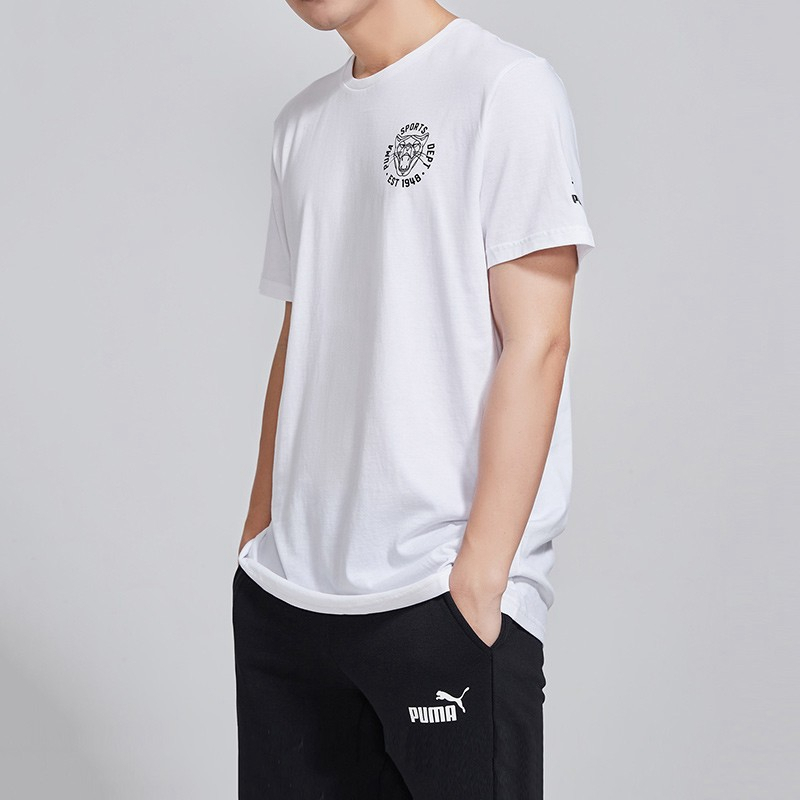 puma彪马男款跑步训练经典logo款圆领短袖t恤57872802