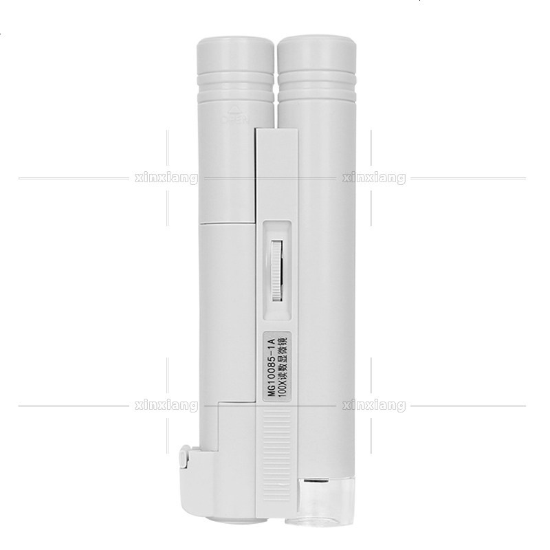100倍LED灯光放大镜 带刻度读数显微镜印刷网点珠宝玉器古董鉴定
