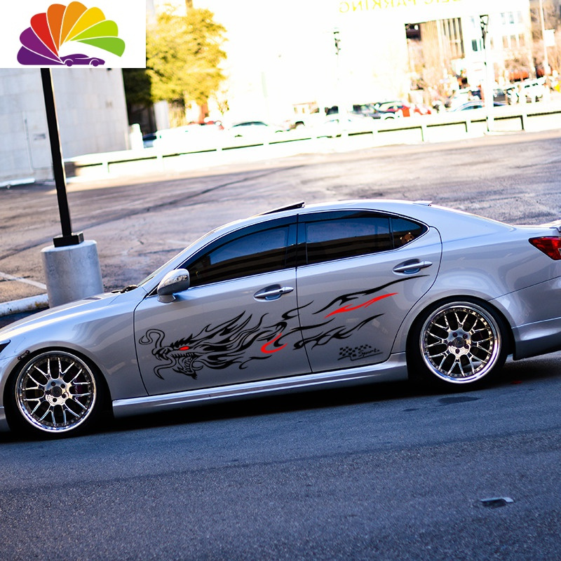 舒适主义汽车拉花贴龙图腾划痕装饰车贴纸车贴画机盖车身贴个性创意