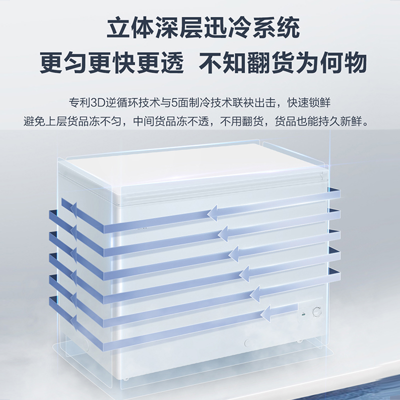 海尔(Haier)300升家用卧式冰柜 冷柜 减霜80% BC/BD-300GHD[02]