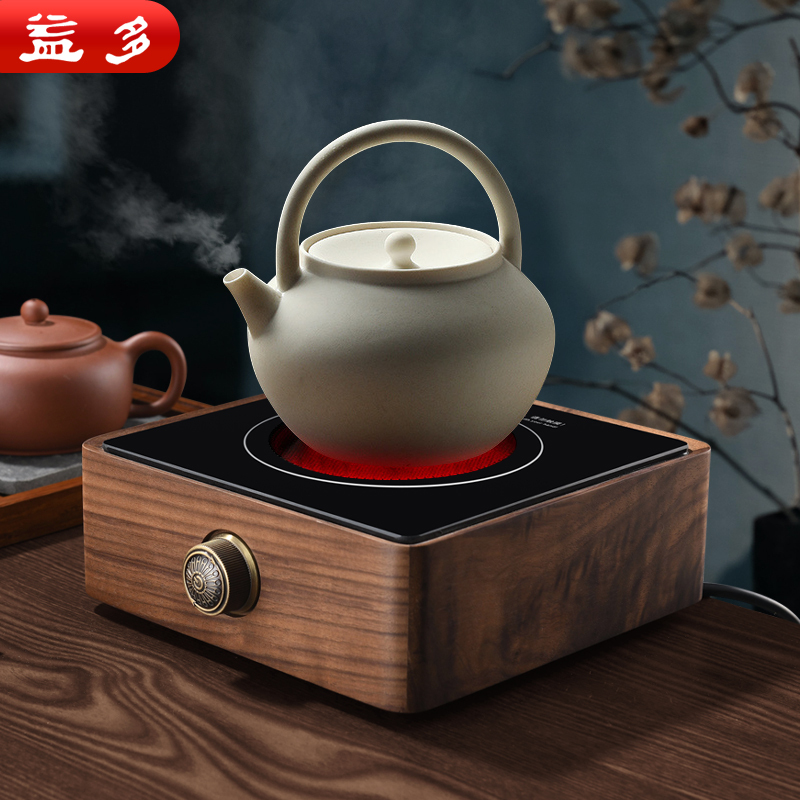 益多 电陶炉煮茶器电茶炉功夫茶泡茶炉迷你小电陶炉不挑壶单个电陶炉 实木方形(不含茶壶)Q7