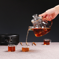 尚帝 全玻璃蒸茶壶蒸汽壶大容量加厚耐热蒸茶器煮黑茶壶电陶炉套装茶具
