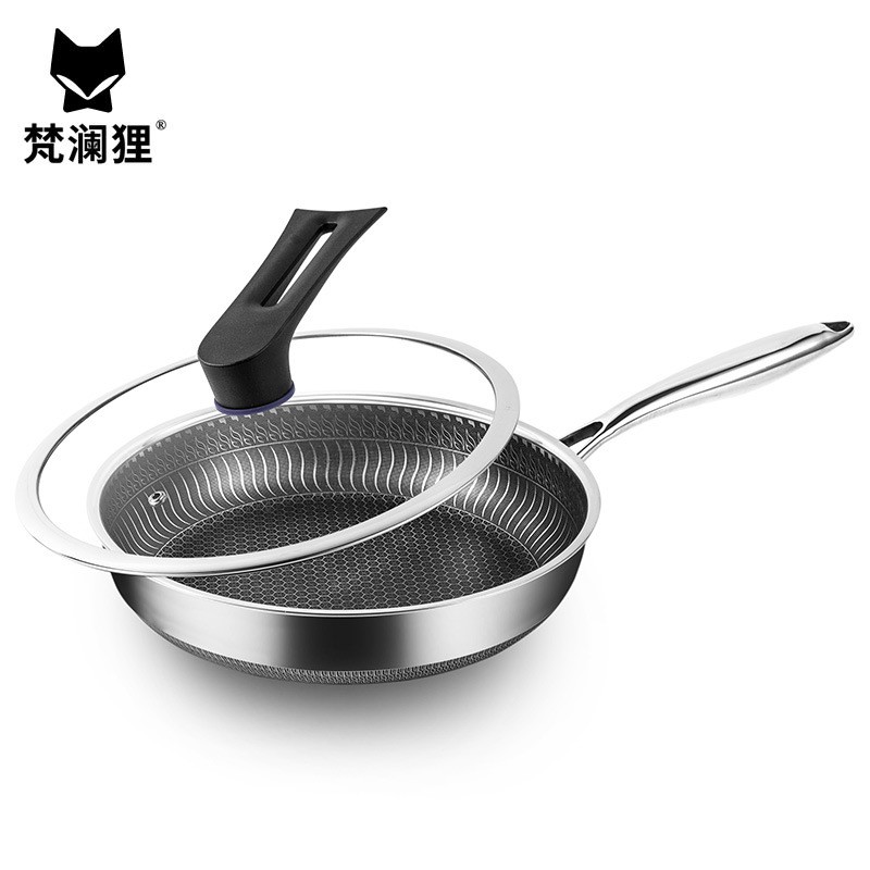 梵澜狸316不锈钢煎锅平底锅W88 个高清大图
