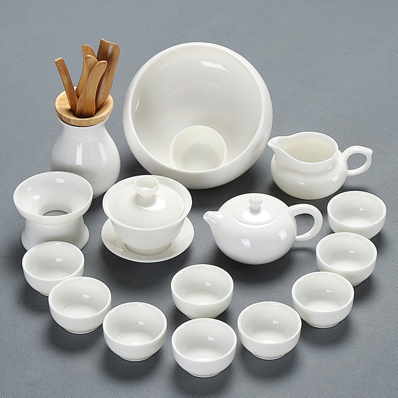 烘焙精灵家居器皿 德化羊脂玉瓷功夫茶具套装整套烘焙精灵白瓷泡茶
