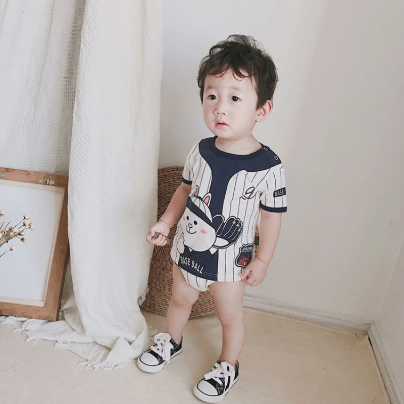 2018新款儿童夏装套装男童运动套装宝宝球服棒球服婴幼儿外出服