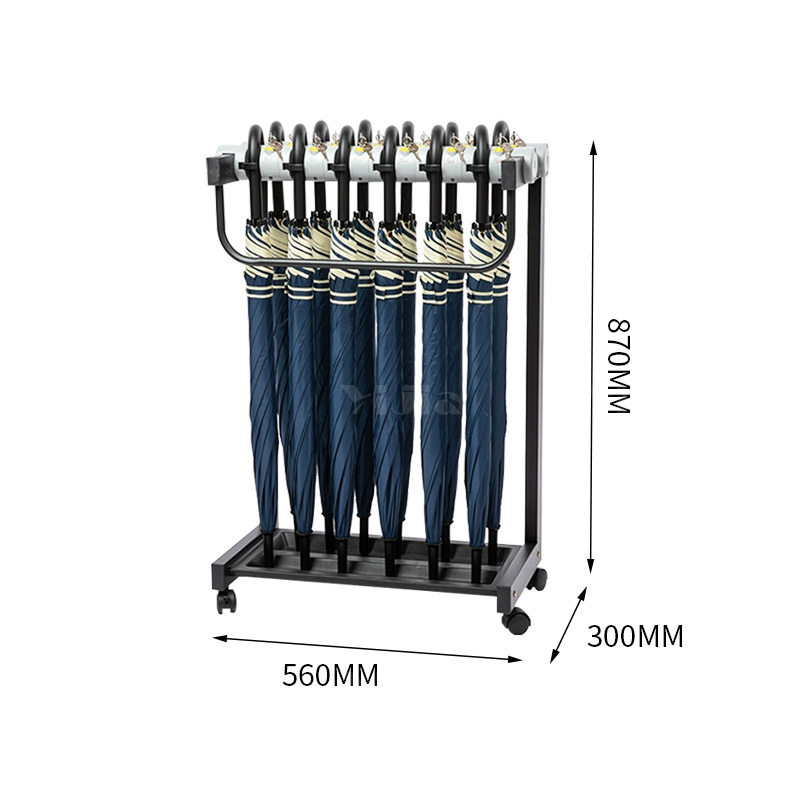 翌嘉YJ4122853 雨伞架大容量伞架商用酒店铁艺含锁雨伞收纳架 12头含12把伞高清大图
