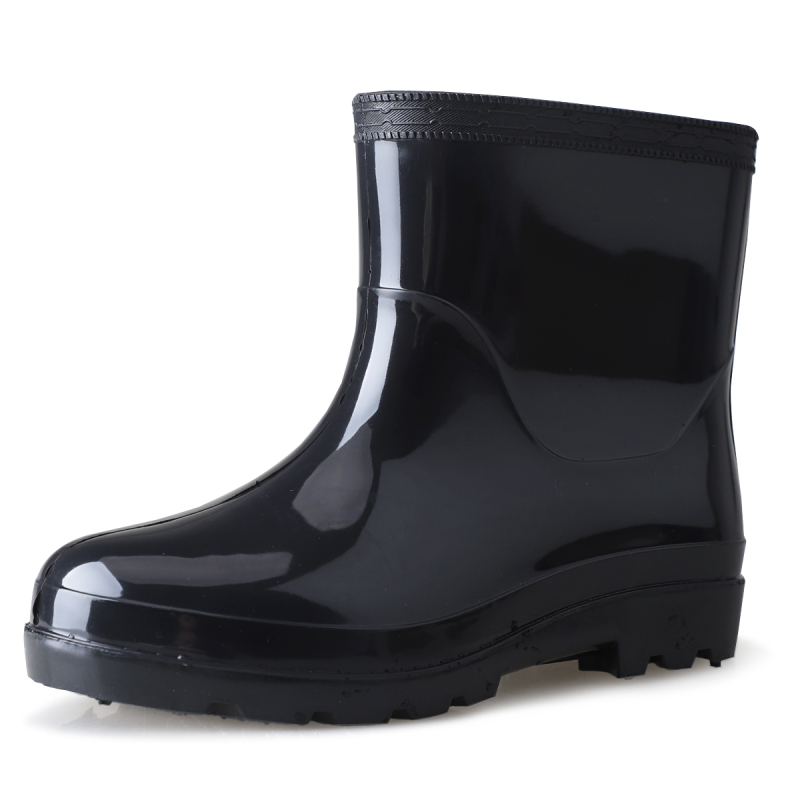 >双星(doublestar)>双星(doublestar)男半筒黑色018皮口棉男士雨鞋>