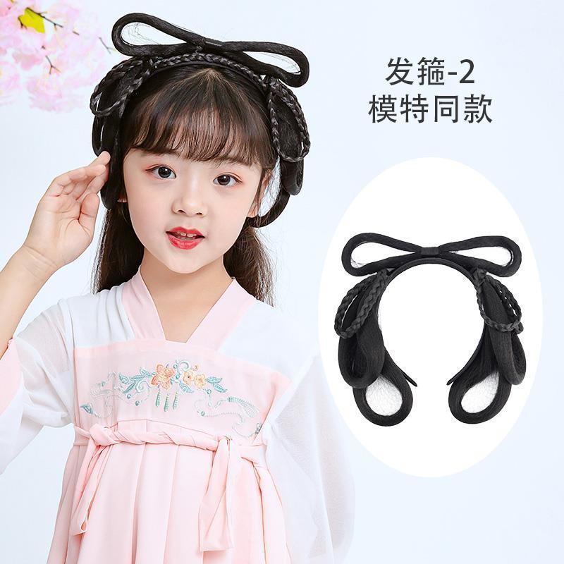汉服假发女童古风发包发型汉服发髻发箍一体头发造型儿童古装假发 发箍-18
