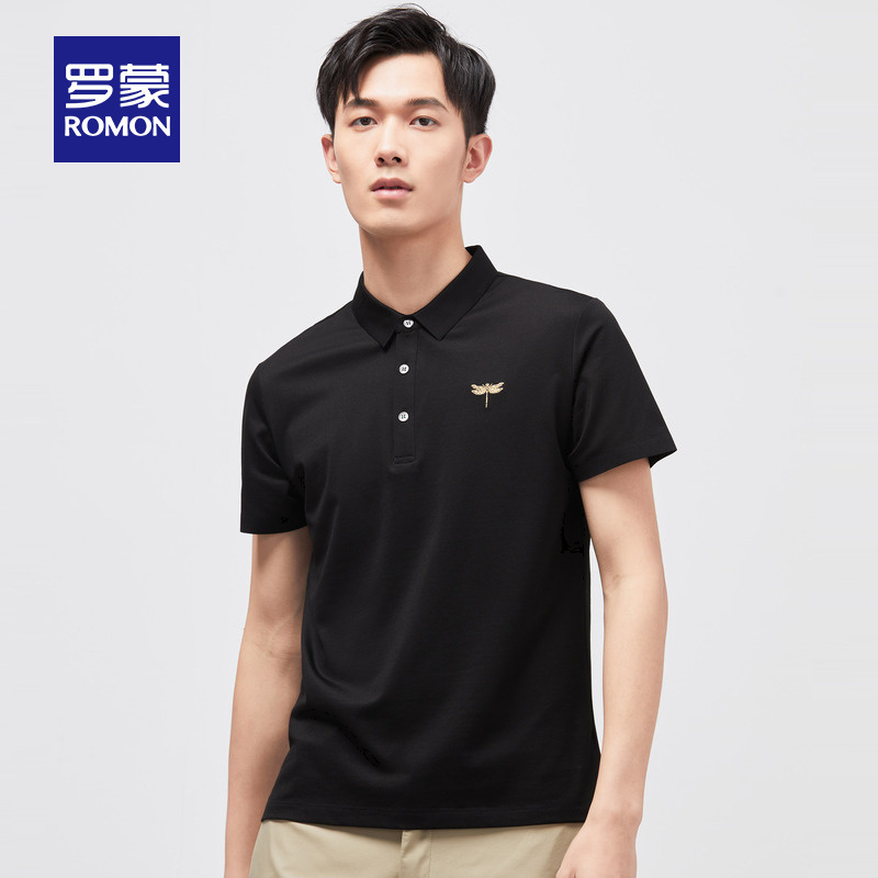 9]罗蒙新疆长绒棉男士翻领polo衫2022夏季新款商务短袖t恤时尚上衣
