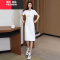 YIBUSHENG国风休闲连衣裙女小个子2024季新款时尚宽松显瘦气质开叉裙子潮