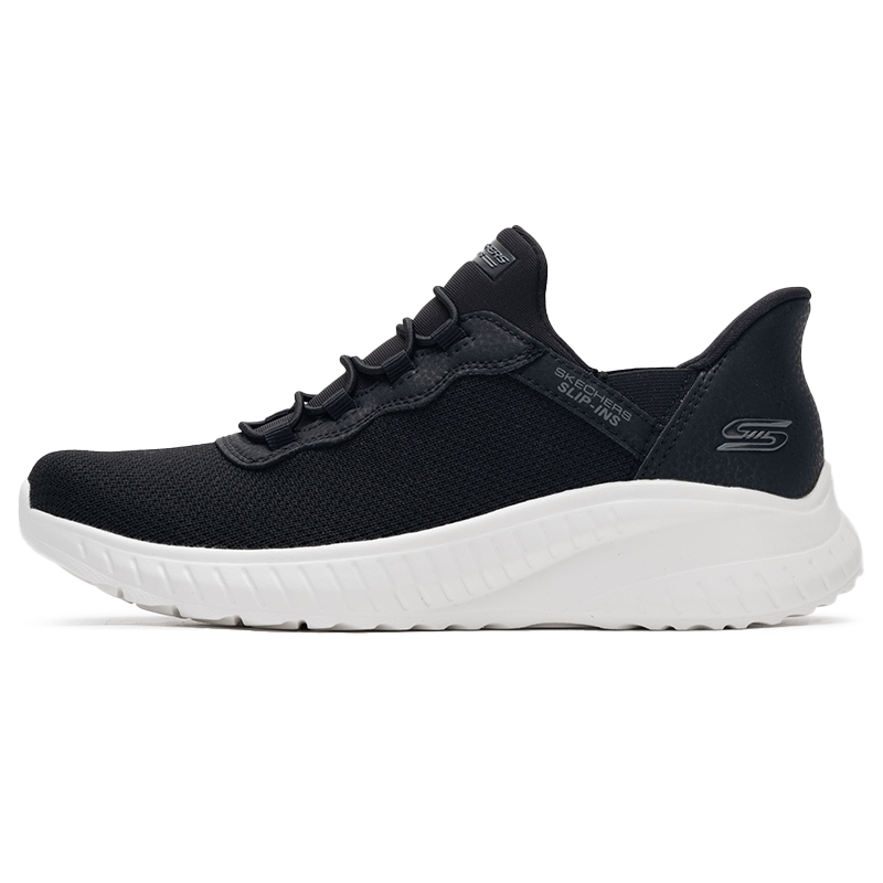 Skechers斯凯奇女鞋新款易穿脱舒适轻便耐磨运动跑步鞋117500-BLK ZP高清大图
