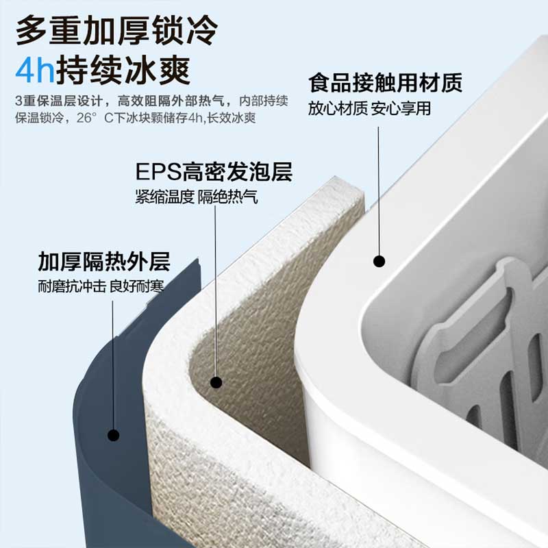 [官方正品]美的制冰机 12KG家用全自动小型 迷你宿舍小功率子弹冰 自清洁厨房小家电 政府补贴 MBJ-12D17ED高清大图