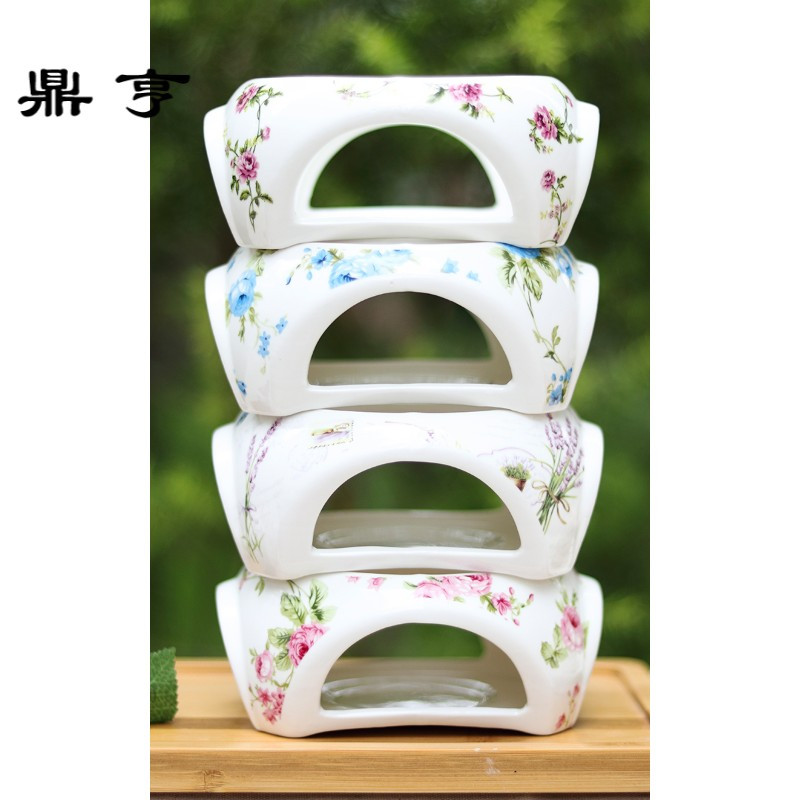 鼎亨?陶瓷玻璃花茶壶 下午茶花茶水果花茶壶耐热 蜡烛带加热底