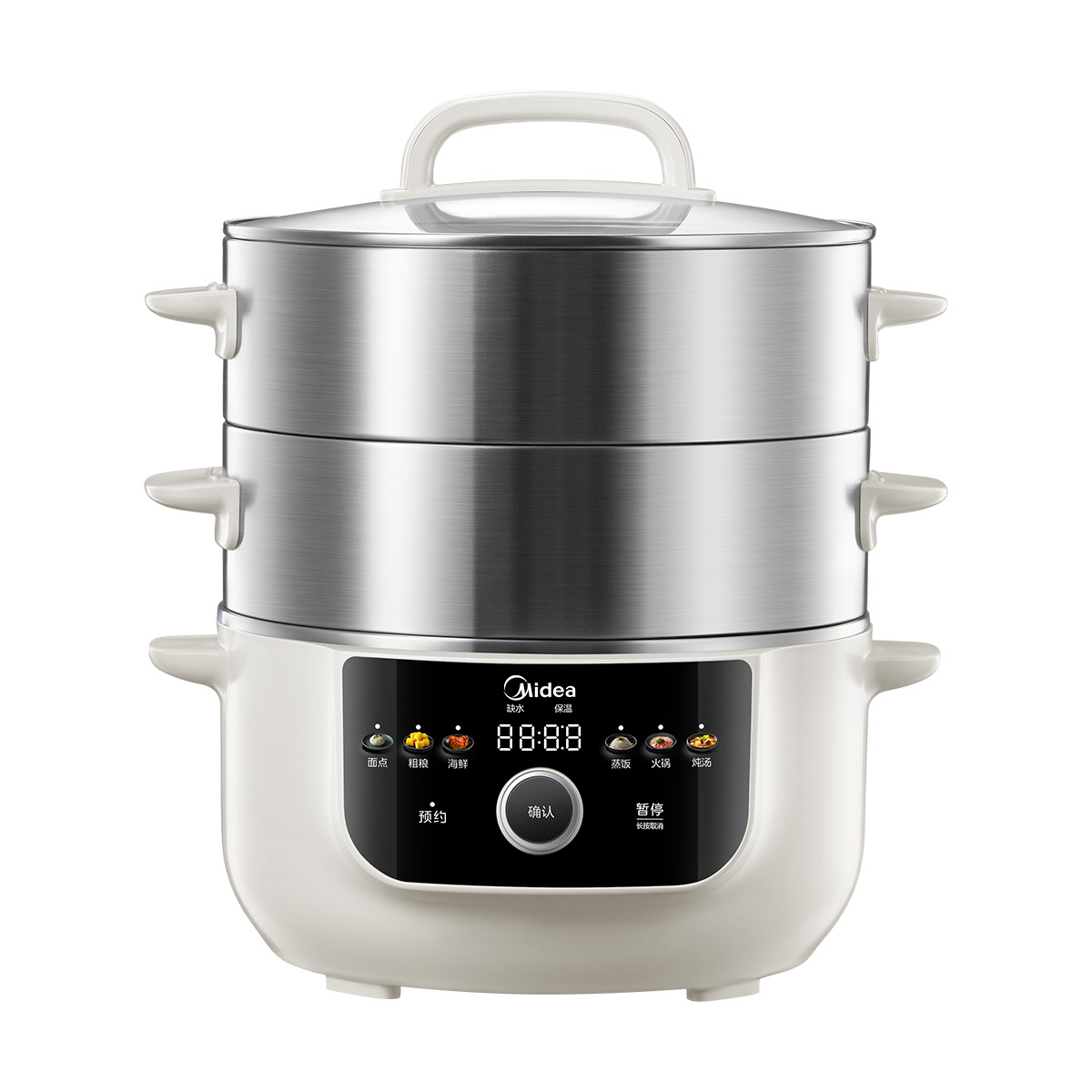 美的(Midea)电蒸锅电煮锅不锈钢14.5L大容量蒸锅炖蒸煮一体多功能锅蒸包子蒸馒头 MZ-ZGC2899