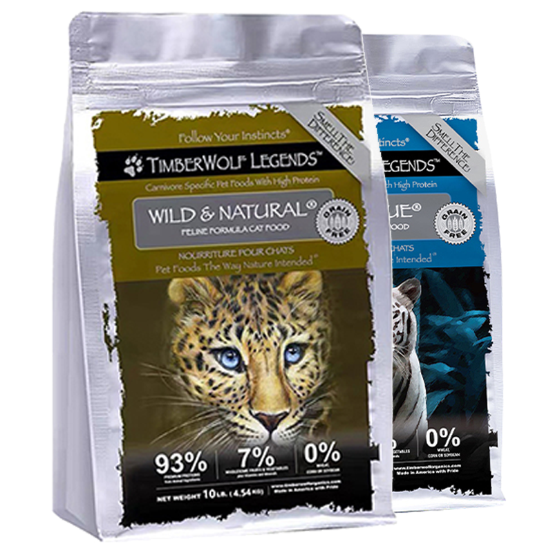 Timberwolf草本魔力全猫粮高蛋白配方进口无谷成猫幼猫粮10lb/4.5kg (鱼肉+鸡肉)2件装