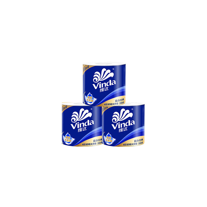 维达(Vinda)有芯卷纸 蓝色经典4层200克*1卷 卫生纸厕纸 卷筒纸高清大图