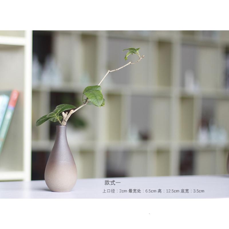 日式陶瓷迷你小花瓶插干花插花器水培复古风桌面禅意茶道装饰摆件 三维工匠 款式07高清大图