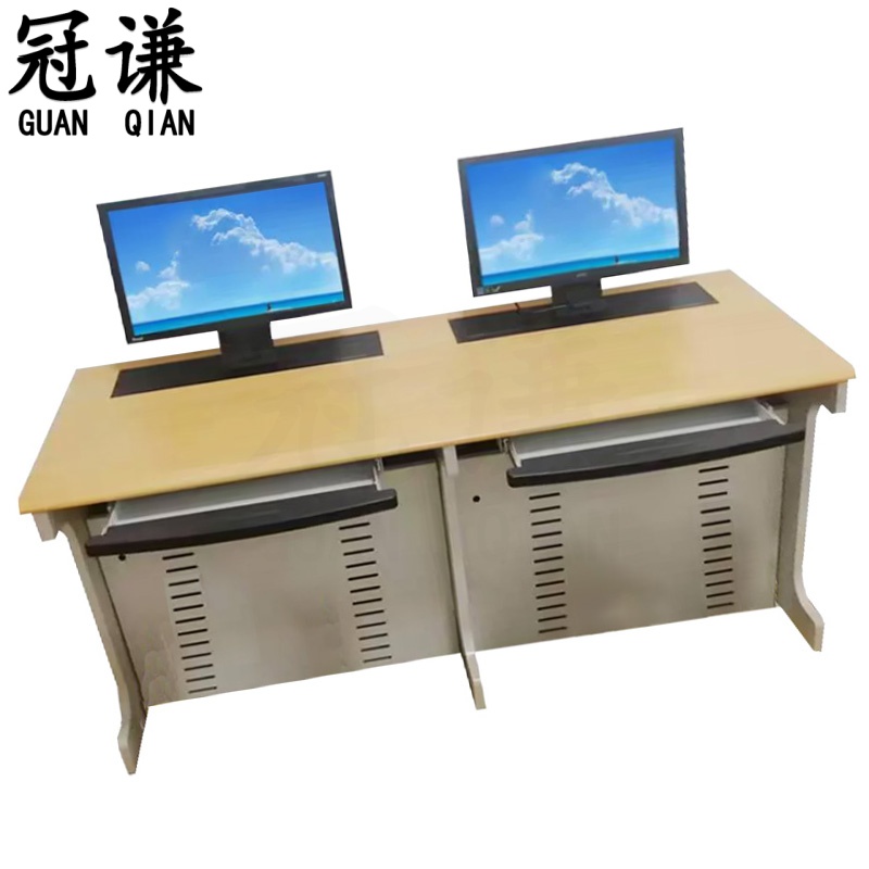 冠谦 升降电脑桌 两人位 张高清大图