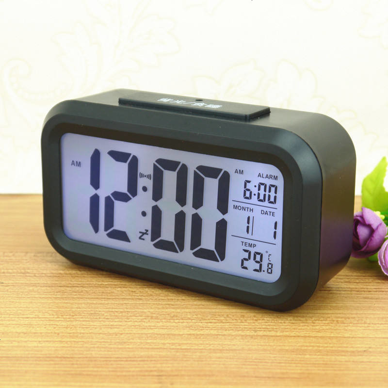 电子显示钟电子座钟万年历家用数码温度时间液晶显示时尚闹钟数字电子
