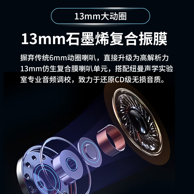 纽曼蓝牙耳机F1无线控内置麦克风低阻抗高灵敏度时尚设计高清大图