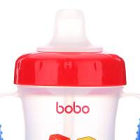 乐儿宝(bobo)安全软嘴杯PP学饮杯水杯水壶 170ML红色 适用年龄6个月以上
