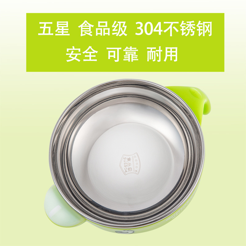 阳光兔(Sunrabbit)儿童餐具套装宝宝304不锈钢注水保温碗婴幼儿辅食碗吸盘碗叉勺蓝色套装