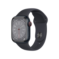 Apple Watch Series 8 智能手表 蜂窝版 41mm 午夜色铝金属表壳 运动型表带
