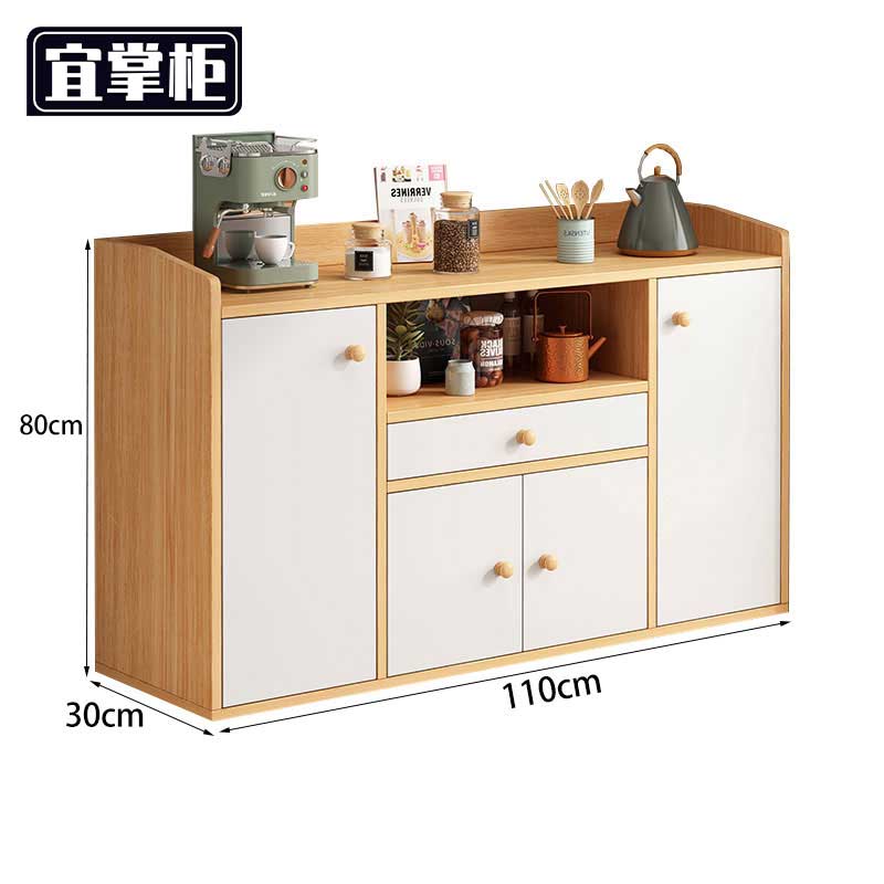 宜掌柜落地储物柜四门一抽个高清大图