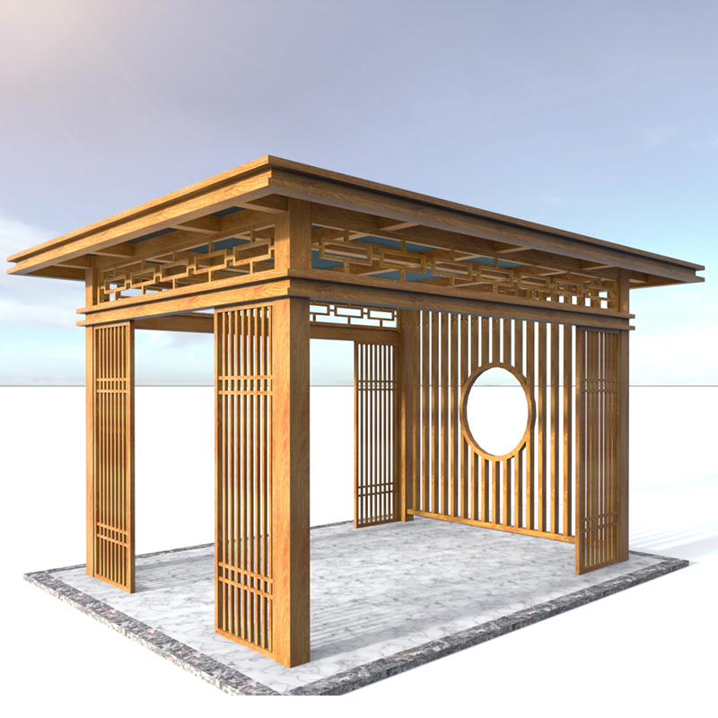 中式亭子庭院凉亭铝合金休闲亭户外民宿闪电客简约木屋小别墅花园设计