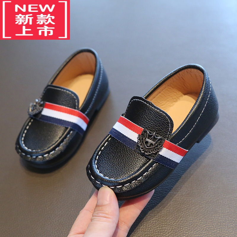 可莉允春季儿童童鞋男童豆豆鞋女童1一6岁春秋鞋子男小童软底女宝宝皮鞋运动休闲鞋