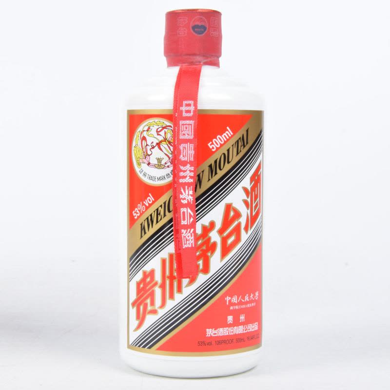酒别重逢]贵州茅台酒人民大学53度500ml酱香型白酒【价格图片品牌报价