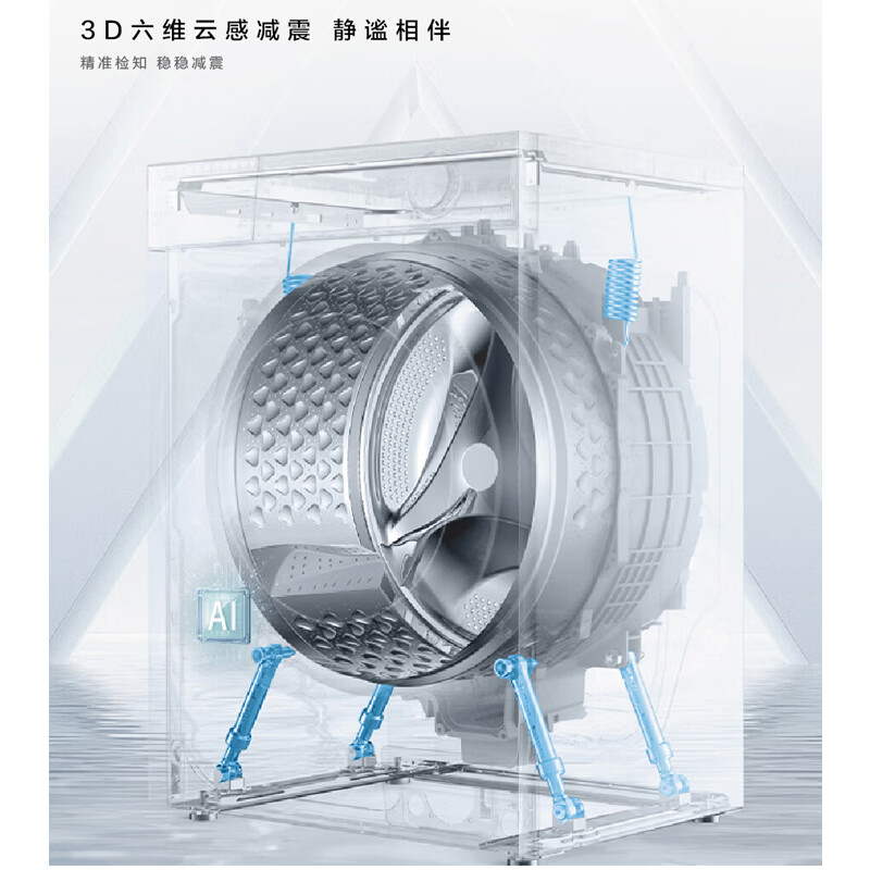 松下XQG100-L19M 滚筒洗衣机10KG超薄平嵌 幻彩一体屏AI智能洗涤 水氧Spa护理防过敏 光动银除菌银钴蓝高清大图