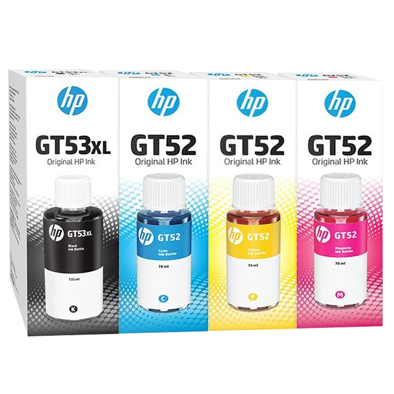 惠普(HP) 52墨水原装 518 GT53XL+GT52(黑色+彩色)四色墨水套装