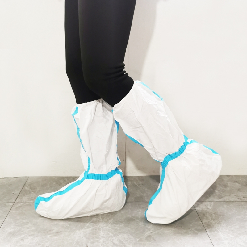 一次性靴套理线家sf透气膜无纺布防护防水隔离防疫高筒鞋套贴条靴套