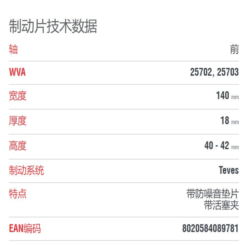 布雷博(brembo)前片.陶瓷P68059N适配16款奔驰Fortwo 0.9T/1.0L/(453)