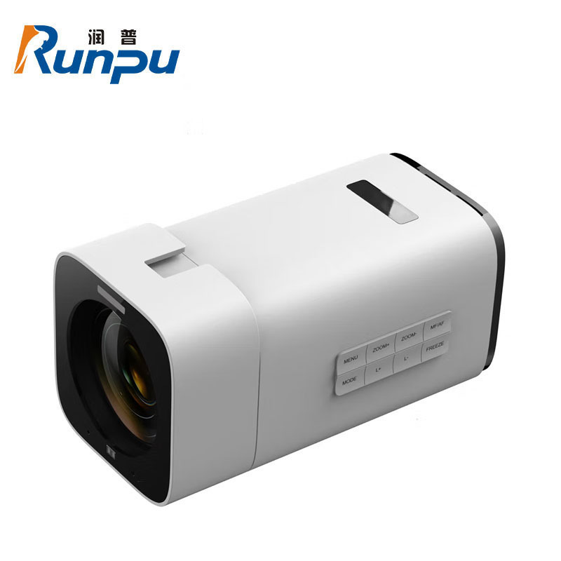 润普RunpuRP-JXS12W-4K 4K枪机式摄像机60FPS12x变焦麦克风摄像2合1专业演播教学会议远程遥控白色